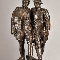 Alt text: Two wounded World War I Soldiers leaning on each other for support