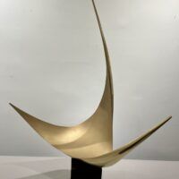 Alt text: Abstract metal sculpture