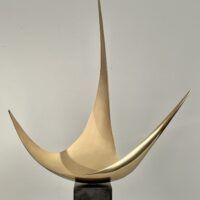 Alt text: Abstract metal sculpture