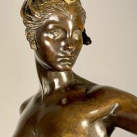 Alt text: Bronze sculpture of the goddess Diana