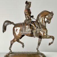 Alt text: Bronze sculpture of Napoleon on horseback