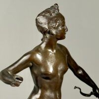 Alt text: Bronze sculpture of the Goddess Diana