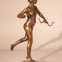 Alt text: Bronze sculpture of the Goddess Diana