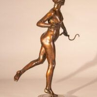 Alt text: Bronze sculpture of the Goddess Diana