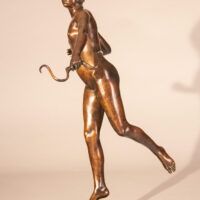 Alt text: Bronze sculpture of the Goddess Diana