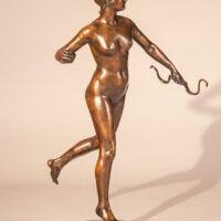 Alt text: Bronze sculpture of the Goddess Diana