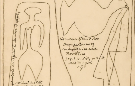 Abstract drawings with female figure and bird showing to-do list