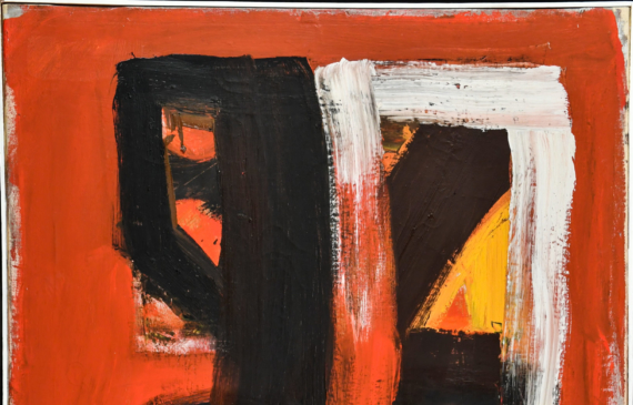 Abstract painting with large brushstrokes