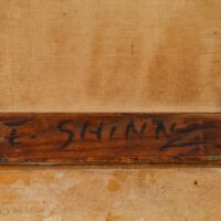 Alt text: Painting verso, signature detail