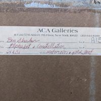 Alt text: Detail of verso with ACA Galleries label