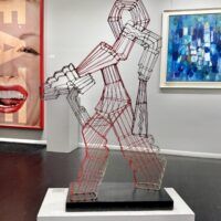 Alt text: Painted wire sculpture