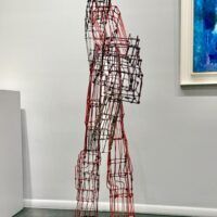Alt text: Painted wire sculpture