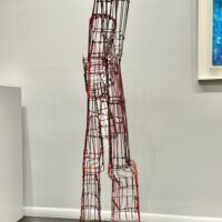Alt text: Painted wire sculpture