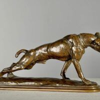 Alt text: bronze sculpture of a dog