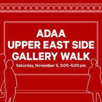 Alt text: Flyer for ADAA Gallery walk event