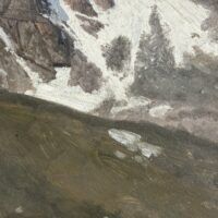Alt text: Oil painting of a mountain
