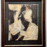 Alt text: Abstract collage, framed