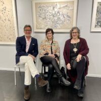 Alt text: Cameron Shay, Maria Nevelson, and Rosina Rubin sitting