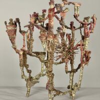 Alt text: abstract metal sculpture