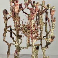 Alt text: abstract metal sculpture