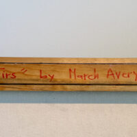 Alt text: Painting stretcher inscription detail