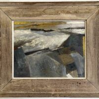 Alt text: Abstracted coastal painting