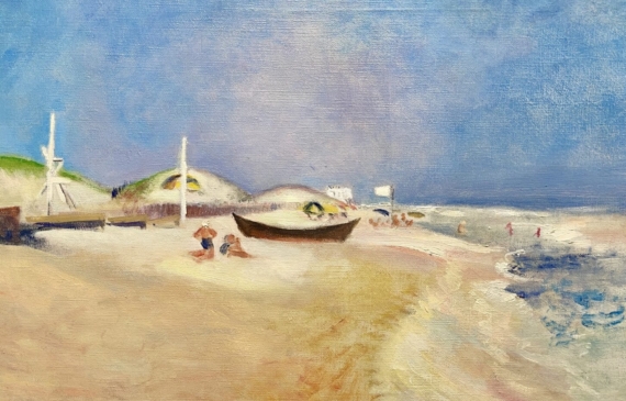 Alt text: Painting of a beach scene