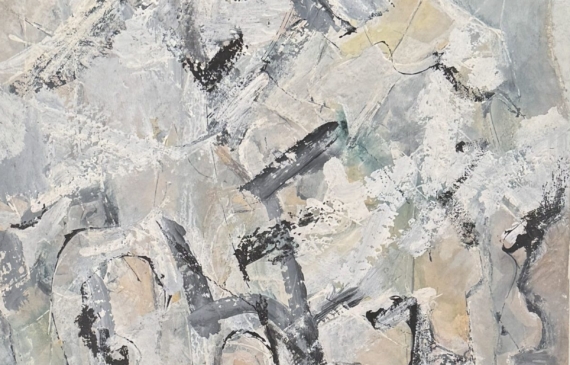 Alt text: Pastel abstract painting