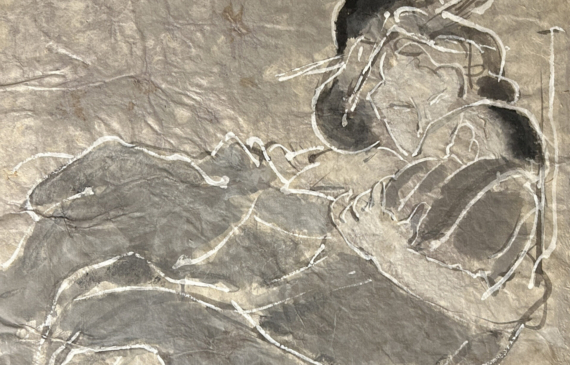 Alt text: Painting of two figures