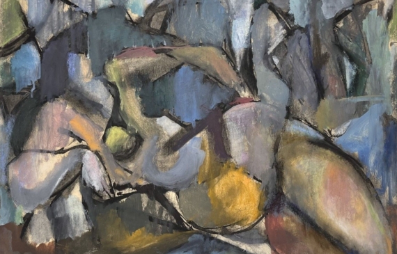 Alt text: Abstracted nude painting