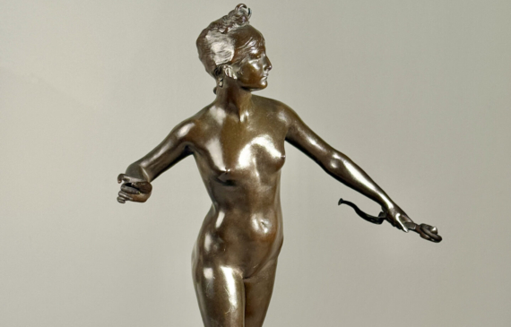 Alt text: Bronze sculpture of the Goddess Diana